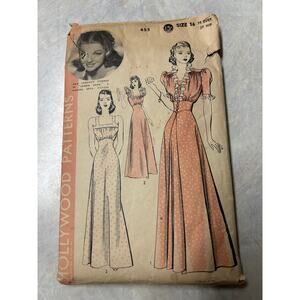 Vintage 1930's Hollywood Pattern #1481 Mary McGuire Pajamas Size 16